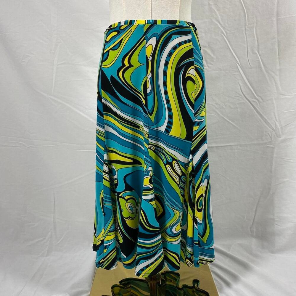 Slb black green and blue maxi skirt size medium y2k retro artsy